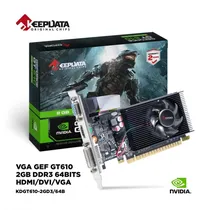 Placa de Video Keepdata 2GB Nvidia Geforce GT610 GDDR3 KDGT610-2GD3 64BITS 810MHZ HDMI, DVI, VGA(D-Sub)