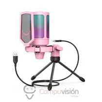 Fifine Microfonos A6V RGB c/Tripe Pink