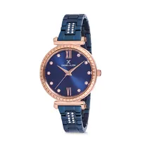 Relógio Analógico Feminino Daniel Klein Premium DK12189-5 - Azul e Rosa Ouro