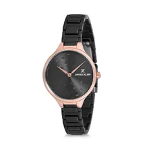 Relógio Analógico Feminino Daniel Klein Fiord DK12196-7 - Rosa Ouro e Preto