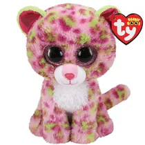 TY Peluches TY Beanie Boos Lainey Leopard Rosa Tela Poliester Multicolor