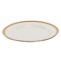 Plato de Porcelana Linea Dorado 9 Pulgada