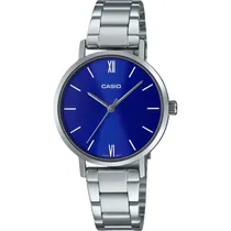 Relógio Casio LTP-VT02D-2AUDF Analógico Feminino - Prata/Azul