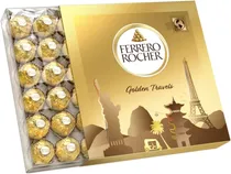 Chocolate Ferrero Rocher Golden Travels 48 Peças - 600G  Chocolate F...