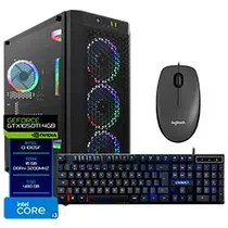 PC Montado Gamer Intel Core i3 10105F de 3.7GHZ 16GB de Ram / 480GB SSD / Geforce GTX1050TI 4GB + Mouse / Teclado - Preto