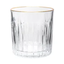 Copo de Vidro 8.6X8.3CM com Anel Dourado 310ML