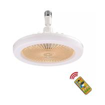 Mini Ventilador com LED e Controle / 85V-265V - Branco/Amarelo