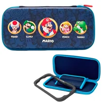 Estojo para Nintendo Switch Powera Slim Case Mushroom Kingdom Heroes NSCS0406-01 - Blue