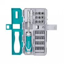 Kit de Ferramenta Total Tools Set de Chave de Fenda Ratchet Screwdriver TACSD30336 com 33 Peças
