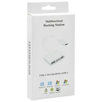 Adaptador USB-C A USB+SD/TF+USB-C - White