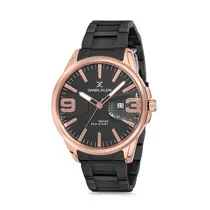 Relógio Analógico Masculino Daniel Klein Premium DK12150-3 - Preto e Rosa Ouro