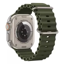 Pulseira 4LIFE para Smartwatch Apple de Silicone de 42/44/45/49 MM Ocean - Verde Matte