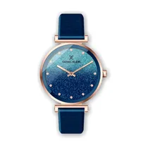 Relógio Analógico Feminino Daniel Klein Premium DK.1.12432-7 - Rosa Ouro e Azul