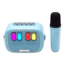 Mini Speaker / Caixa de Som Portátil Luo LU-3167 com Microfone / Bluetooth / Aux / USB / TF / Recarregavel - Azul Claro
