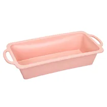 Molde Retangular de Silicone com Alças - Rosa Claro