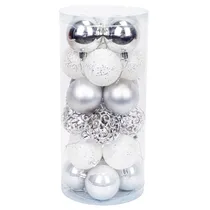 Bola Natal com 24 Pecas de 6 CM Prata