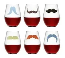 Marcador de Copas Silicona Bigote 6PZS
