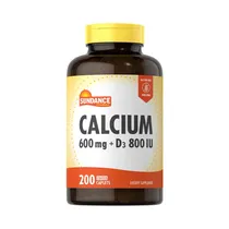 Vitamina Sundance Calcium 600MG + D3 800IU 200 Cápsulas