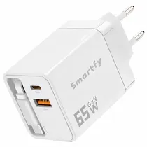 Carregador USB-C Smartfy CAR01 USB-C/USB de 65 Watts - Branco