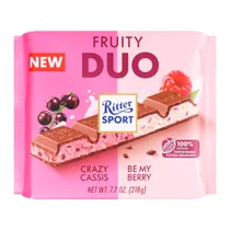 Barra Chocolate Ritter Sport Duo Fruity 218G