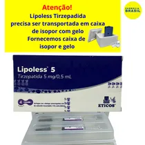 Lipoless Mounjaro Tirzepatide Lipoless 5MG/0,5 ML - 4 Seringass Pré-Cheias com Registro Sanitario. Temos Caixa de Isopor e Gelo.