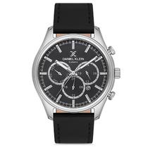 Relogio Analogico Masculino Daniel Klein DK.1.12674-2 Exclusive Gents / Pulseira de Couro Genuino - Preto/Prata