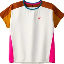 Camiseta Brooks Feminino Sprint Free Short Sleeve 2.0 M Branco/Ocre/Rosa – 221613117