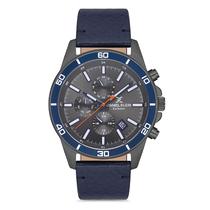 Relogio Analogico Masculino Daniel Klein DK.1.12736-6 Exclusive Gents / Pulseira de Couro Genuino - Azul/Preto