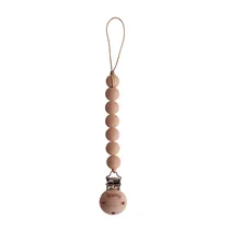 Mushie Clip Chupete Halo Pale Taupe