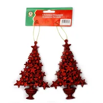 Colgante Navideño Arbol de Estrellas Rojo c/2PZS XMTX215-574A