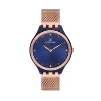 Relógio Analógico Feminino Daniel Klein Premium DK.1.12614-6 - Rosa Ouro/Azul