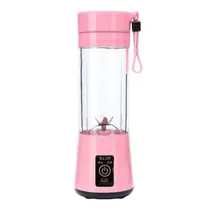 Mini Liquidificador Portátil Recarregável Bigstar Plus BSP1253 / 380ML - Rosa