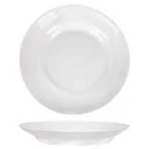 Prato de Vidro Branco Fundo de 22CM