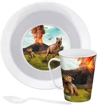 Kit Lanche Label de Plástico Redondo Kozi Plast Dinossauro 8504D - (3PCS)