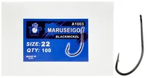 Anzol Top Fishing Maruseigo Black Nickel 22 com 100 Pçs