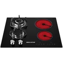 Cocina Cooktop Eléctrica/Gas Megastar COOKTOP2 3.000 Watts 220V ~ 50/60HZ - Negra