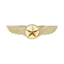 Wings Pilot Large Gold Star Emblem (6.4CM)