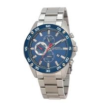 Relogio Analogico Masculino Sergio Tacchini ST.1.10040-2 com Pulseira de Aco Inoxidavel - Prata e Azul