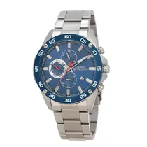 Relógio Analógico Masculino Sergio Tacchini ST.1.10040-2 com Pulseira de Aço Inoxidável - Prata e Azul