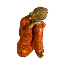 Figura Decorativa de Buda Concepts 445-7911217 20 CM Dorado - Naranja