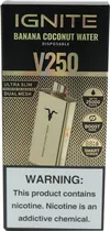 Vape Descartável Ignite V250 Banana Coconut Water 25000 Puffs Gold
