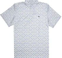 Outlet Camiseta Polo Vineyard Vines Masculina - White Blue Veleiros