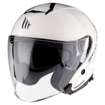 Capacete MT Helmets Thunder 3 SV Jet Solid A0 - Aberto - Tamanho XXXL - com Óculos Interno - Gloss Pearl White