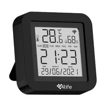 Controle Remoto 4LIFE Smart Wi-Fi Infravermelho Smartlink FLHUB09 com Função de Sensor de Temperatura e Umidade / Compativel com Multiplos Dispositivos / Alexa e Google Assistant / App Tuya - Preto