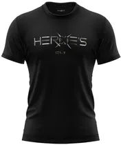 Camiseta Heroe's Uomo Preto/Silver - Masculina