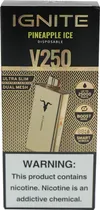 Vape Descartável Ignite V250 Pineapple Ice 25000 Puffs Gold