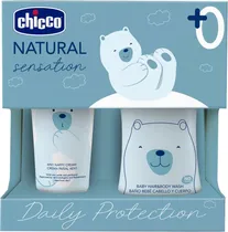 Kit Chicco Natural Sensation Daily Protection Creme Balsâmico 100ML + Gel de Banho 200ML