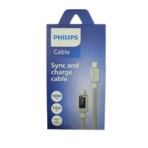 Cabo Philips DLC5011CW/70 Usbc A Usbc 1 Metro - White  Cabo Philip...
