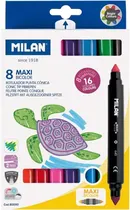 Marcador de Ponta Cônica Milan Maxi Bicolor (8 Unidades)