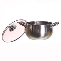 Olla de Inox Doble Fondo c/Tapa de Vidrio 3.6LT